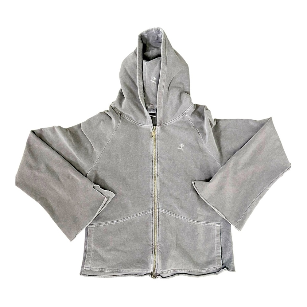 Kinesis Gray Flared Sleeve Zip Hoodie Jacket Women’s XL Y2K Style